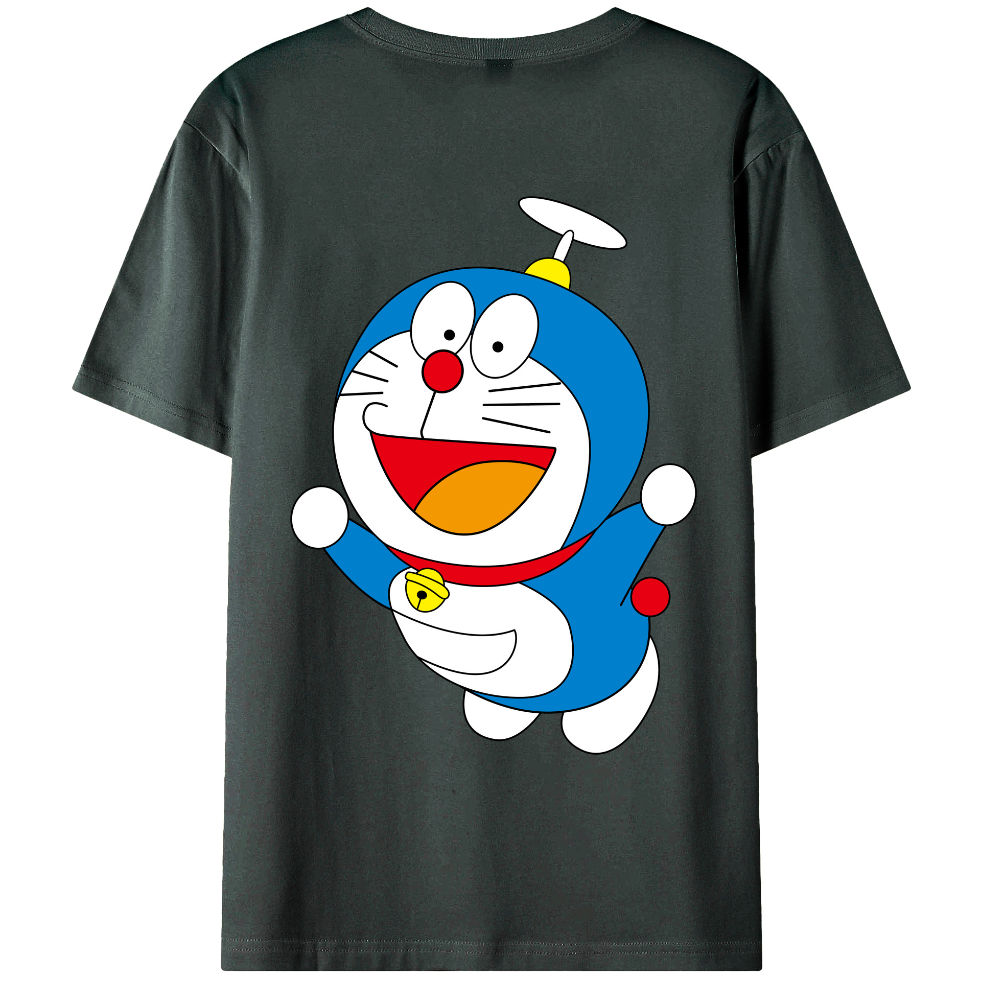 （画像用） ドラえもん Doraemon 綿100％ メンズ半袖Tシャツ（バックプリント） 通気性